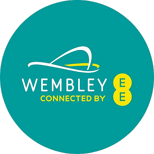 Wembley Stadium connected by EE brand partner logo