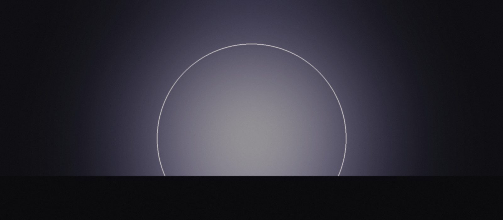 A halo of light rising over a dark horizon, Halah Social brand artwork