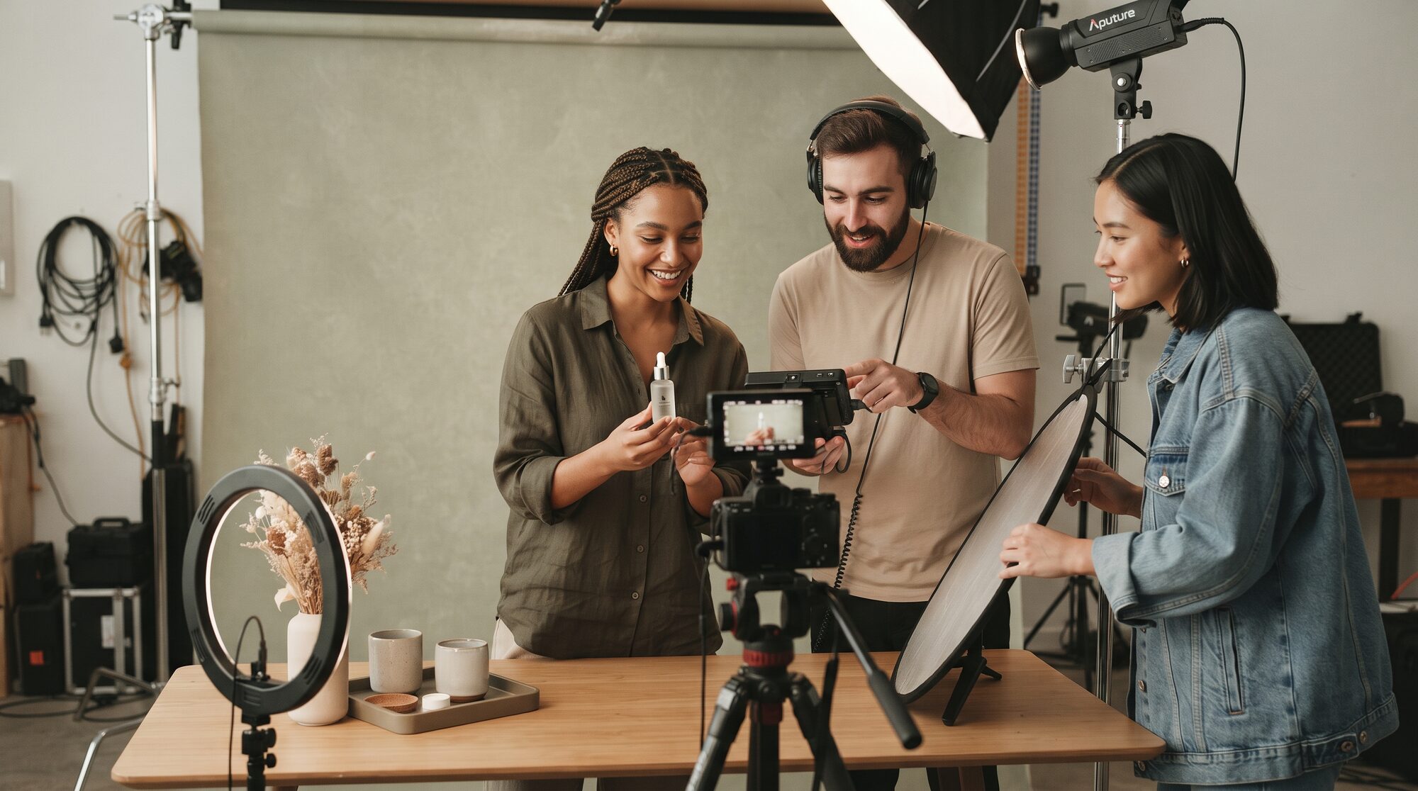 Creators filming campaign content for Halah Social brand partners